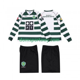 Koszulka Sporting CP 2001 2003 Retro Dziecięcy Domowe Koszulki Piłkarskie Długi Rękaw